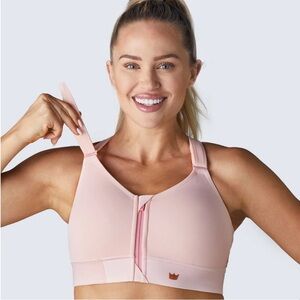 Shefit Flex sports bra pink rose gold women’s 6 Luxe 6 XL EUC blush